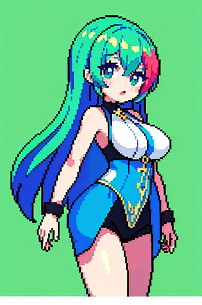 (masterpiece, top quality, best quality), pixel,pixel art,1girl,full body,highly detailed, seductive erotic female is sweating, boobs covered in rose pedals, (busty, pink/blue hair), centered on the face, face focused, intricate eyes,