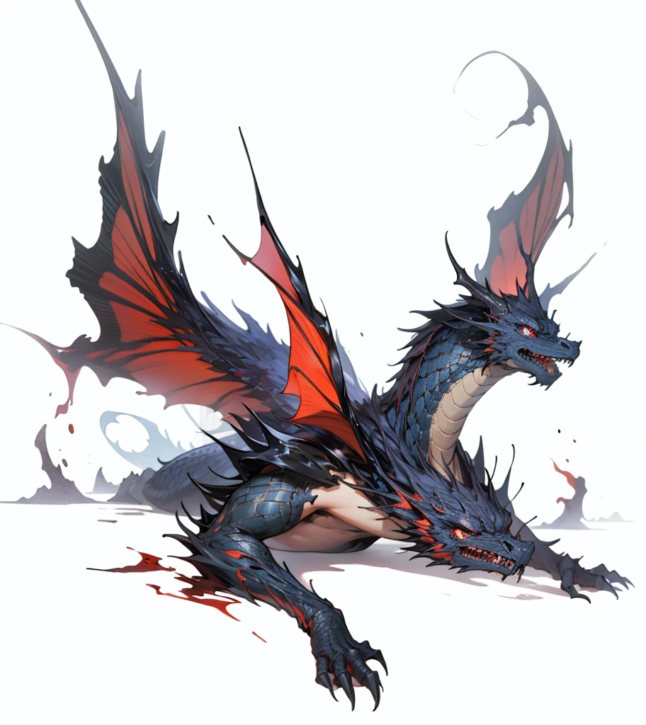(8K, Highest quality, masterpiece),Dragon、monster、Creatures、watercolor(Moderate), {practical, Original photo, Ultra-fine and transparent, image, (The influence of Yoshitaka Amano'style:1.6)}, practical Light,
