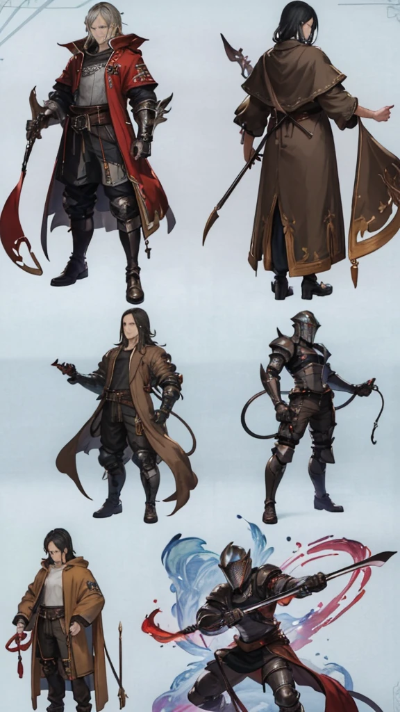(masterpiece, 4K ,Super detailed:1.2), (anime:1), (Perfect quality), knight, 全身に装着された灰色のknightの鎧, knightの兜をかぶる, The whole body is shown, Full body side view, RPG concept art character