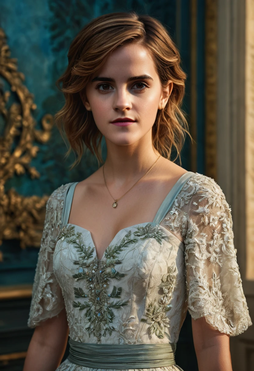 (((Emma Watson))), tall slender woman, 25 years old, full body, photo-realistic, exquisite details, extremely detailed face, striking eyes, beautiful lips, intricate hair, detailed fashion, environmental setting, natural lighting, cinematic composition, vibrant colors, realistic textures, masterpiece, 8k, highest quality