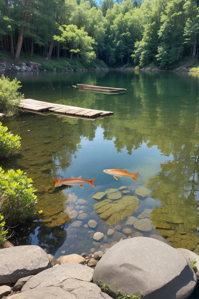 Lake with lots of fish