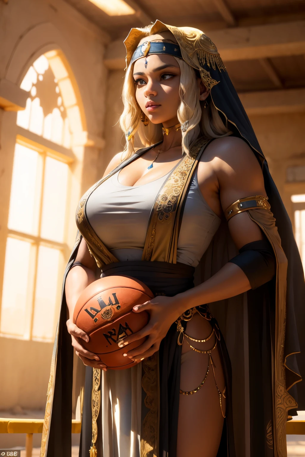 Desert Princess: Standing majestically under the scorching desert sun, clad in intricate golden robes and a veil that billows behind her, the Desert Princess cuts an imposing figure. Her eyes, as sharp as the desert sands, hold a fierce determination, and her braided hair, adorned with precious stones, gleams in the sunlight.
Full Boy Shot: In a dimly lit basketball court, the full boy, with a ball in hand, is captured in mid-shot. His jersey, stretched over his ample frame, gives a testament to his love for the game. His face is a picture of focus, his eyes narrowed, and a determined
