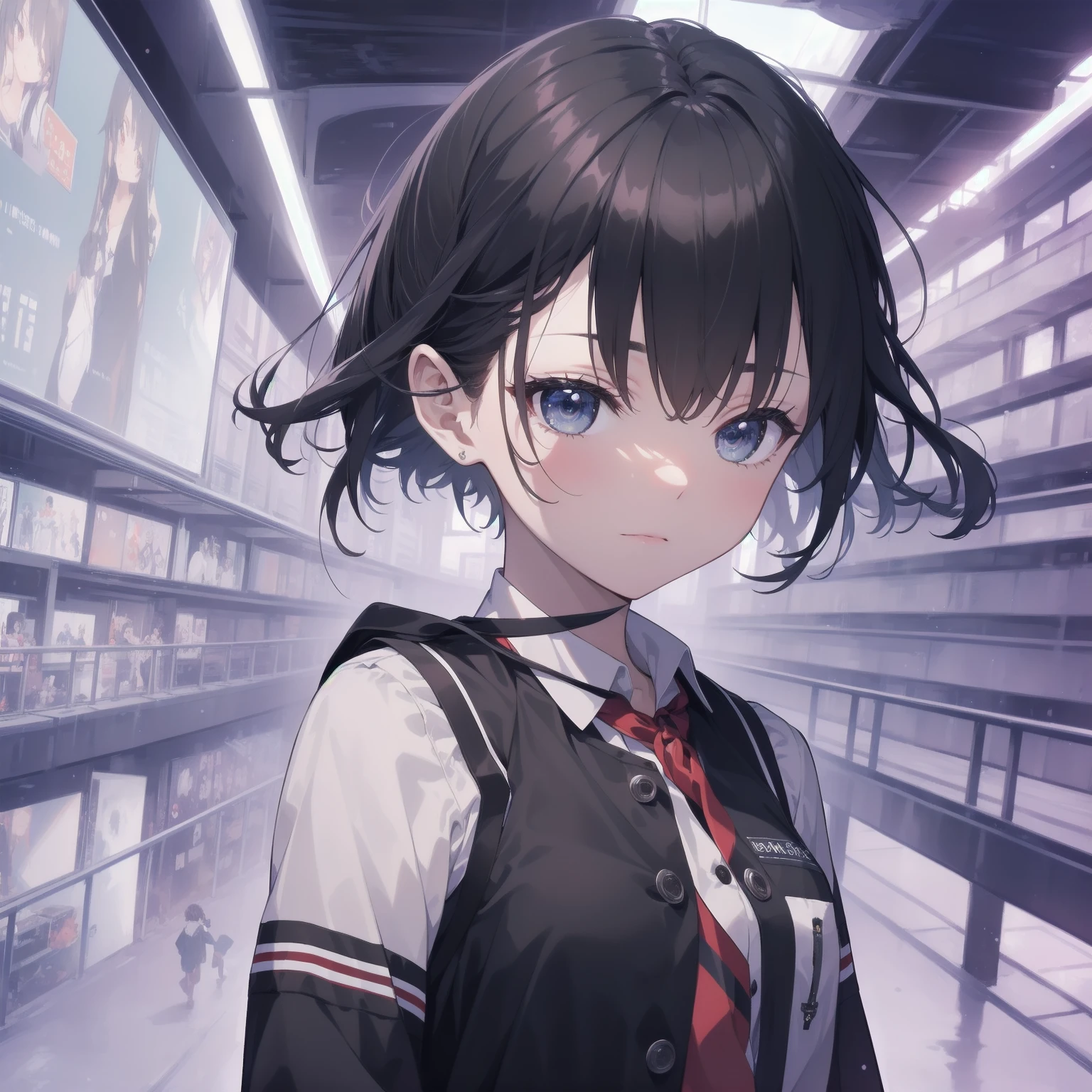 ultra-absurdres-Top quality by artist God, ultra-detailed, high resolution, anime moe artstyle, best anime 8k konachan wallpaper, pixiv contest winner, pool:2810, perfect anatomy,break, 1girl, (Please draw a girl walking sleepily to school alone. )break,(Solo,little female, 13-year-old:1.3),Full limbs, complete fingers,a junior high school student, (very short hair), short cut, flat chest, , small butt, small black eyes, beautiful detailed eyes, well-proportioned iris and pupils, expressive eyes, highres detailed hair, soft expression, salor school_uniform, sailor collar, serahuku, bow, pleated skirt,(Detailed Lighting), (Detailed background), in the School commute route. break,super detailed skin, Best cinematic lighting powered by famous artist, 8k,beauty illustration,photoshop_(medium),very aesthetic,break,((artist:miyo_(ranthath) )), artist:clamp ,artist:carnelian ,artist:kantoku ,