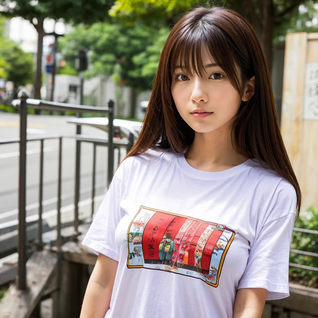 Japanese women、Ample and large breasts、Wearing a T-shirt