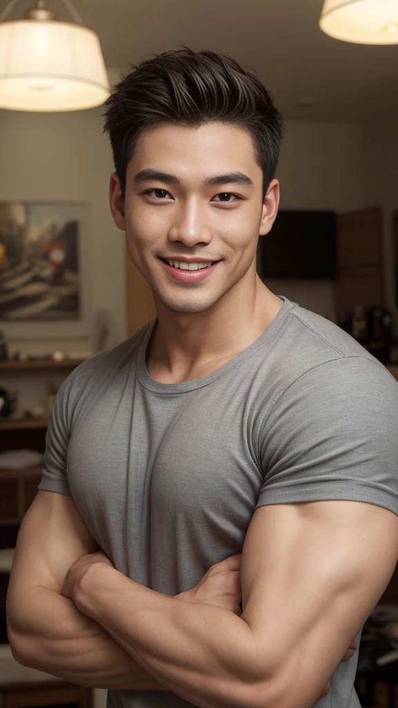 score_9, score_8_up, score_7_up , Handsome Thai Men ,living room