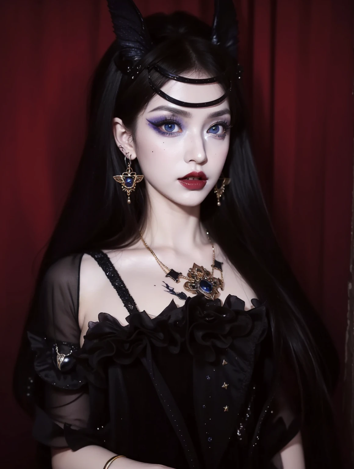 Detailed image quality,Pandora the Witch,wing, Succubus主题,堕落Angel,Excellent,scary,Secret Terror,Tentacles,With eyes,Uncanny Valley Effect,Beast Blood Moon,skeleton,vampire,Hellfire,Dark Queen,Angel,magician magic witch,16岁Angel,Eyes are blue(Pupils as deep as the starry sky),Gorgeous tattoo designs all over the body,Succubus,Dark Queen,Gold Jewelry,breasts symmetrical,Fire Queen,Sparkling Silver Dust Skirt