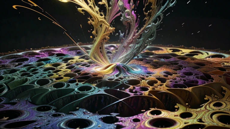 multicolored dynamic abstract liquid flow particles turbulence swirling, ((mandelbrot fractals)), ((psychedelic patterns)), Cinema 4D, fully dynamic motion design, X-Particles, Dynamics FX, bend and shatter reality for amazing visual effects production, cinematic, realistic, uhd, hdr, 8k,