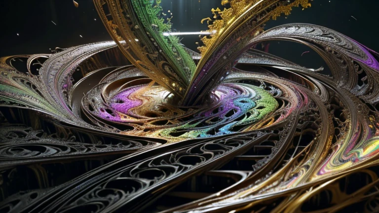 multicolored dynamic abstract liquid flow particles turbulence swirling, ((mandelbrot fractals)), ((psychedelic patterns)), Cinema 4D, fully dynamic motion design, X-Particles, Dynamics FX, bend and shatter reality for amazing visual effects production, cinematic, realistic, uhd, hdr, 8k,