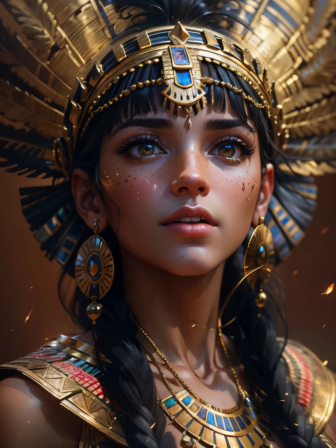 Close-up of a woman with headdress and feathers, Cleopatra Portraiture, beautiful Cleopatra, 3d, goddess, Portraiture, アステカ王女のPortraiture, goddessとしてのナタリー・ポートマン, Cleopatra, 映画のgoddessのクローズショット, Egyptian Princess, goddessのクローズアップPortraiture, ZbrushArt, 超Realisticファンタジーアート, Black Emma Watson becomes Egyptian, Realistic digital art,Familiar,Realistic, Familiar, Skin Texture, hyper Familiar, Realistic Skin Texture, Armature, Highest quality, 超High resolution, (写真Realistic:1.4),, High resolution, Familiar,
RAW Photos, Shapuri, Lee Jeffries Nikon D850 Film Stock Photo Graph 4 Kodak Portra 400 Camera F1.6 lens rich colors hyper Realistic lifelike texture dramatic lighting unrealengine trending on artstation cinestill 800,{{{{{{{(masterpiece, .CGI:1.4),(8K raw photo, best quality, masterpiece:1.2) super detailed official art,photorealistic:1.37, (outstanding, professional),masterpiece,best quality,ultra detailed,highres,high-resolution,4K,4Kportrait,8K,8Kportrait,unity8Kwallpaper,extremely detailed CG,realistic,RAW photo,real person,portrait photography,photorealistic,shiny skin,detailed skin,(((dynamic angle full body
and dynamic angle wide shot
and dynamic angle close-up
and dynamic angle upper body
and dynamic angle from above
and dynamic angle from behind
and dynamic angle from below
))),{{{{supermodel }}}},{{{{Photorealistic:1.4}}}}, beautiful detailed, highly detailed eyes and face, beautiful detailed eyes, ridiculous, incredibly ridiculous, super detailed, high resolution, highly detailed, top quality, masterpiece, illustration, highly detailed, CG, unified, 8K wallpaper, amazing, fine detail, masterpiece, top quality, highly detailed CG unified 8K wallpaper, face light, movie lighting,surrealistic female portrait, magic lights, 32K resolution, action poses, realistic photography, dynamic lighting, art station, volume lighting, highly detailed face, awarded, shadows}}}}}}}