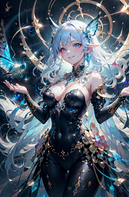 Exciting dreams， ultra-realistic realism， abstracted， psychedelia, Masterpiece artwork，PsyAI, （Masterpiece artwork，best qualityer：1.2），illustration，8 k wallpaper，dazzle，（portals：1.1），（creatures from another world：1.2），（magical energy：1.1），（floating debris：1.05），(glowing third eye:1.1), butterflys，floral， (bright lights:1.05), (lighting:1.05), (fancy:1.15), (hyperrealisti:1.1), (Mystic:1.05), (puzzling:1.05), (ethereal:1.08), (Mystic:1.1), (cosmic:1.05), (interdimensional:1.1), (unearthly:1.05), (Mesmerizing:1.1), (unforgettable:1.05), (arte de fancy: 1.1)，（number art：1.05），（magical realism：1.08），（epic：1.1），（conceptual artwork：1.05），（highy detailed：1.1），（cinematic light：1.05），（ultra-realistic realism：1.05），（Mystic：1.05），（surprising：1.1），（Andrey Surnov：1.05），（double mind：1.1），（charming big breasts：1.05），（unbelievable：1.05），（otherworldly landscapes：1.1），（breathtaking：1.05 ), (unbeliever:1.05), (portal opening:1.05)