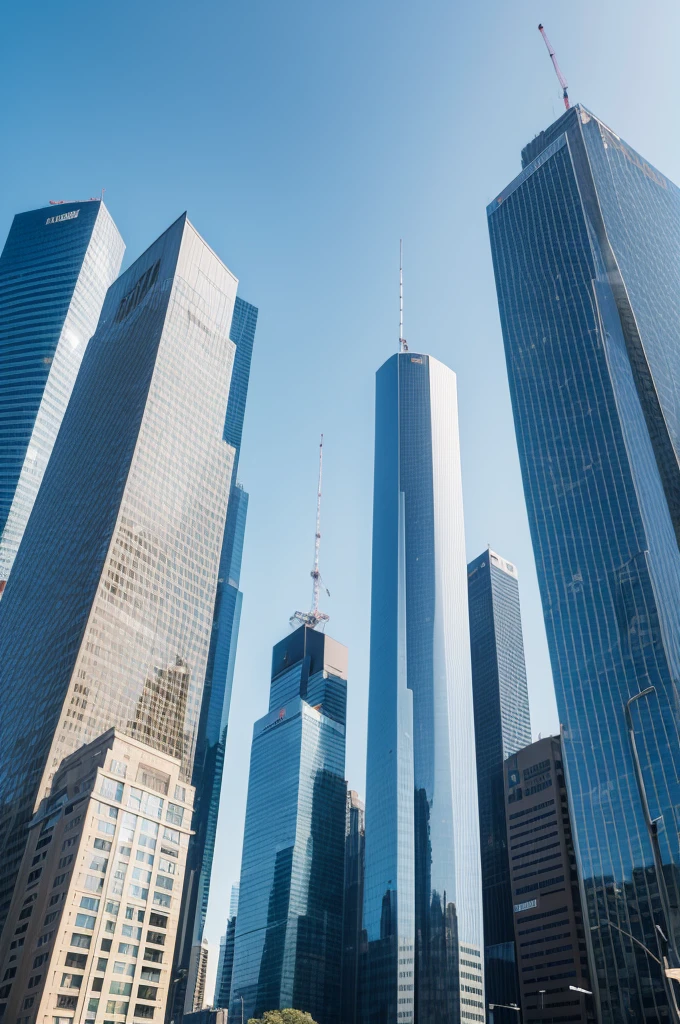 A city full of tall, modern buildings