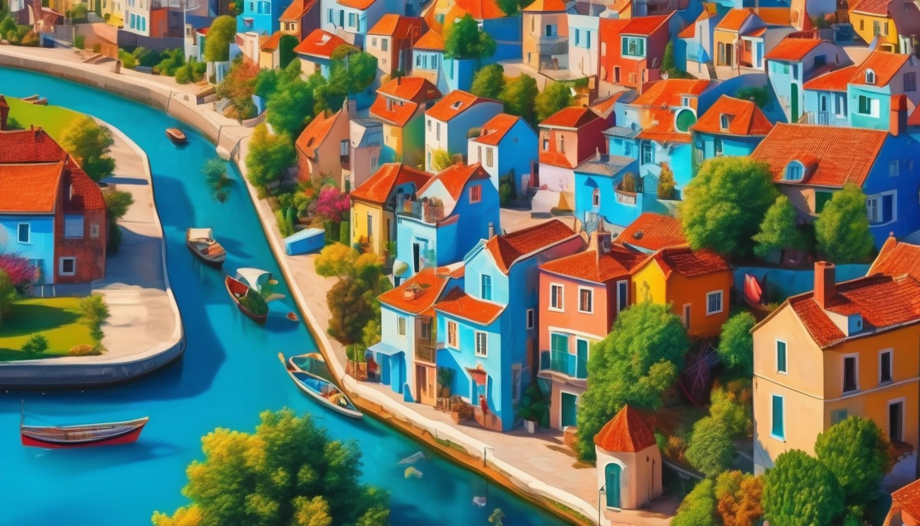 Create imaginative and stunning images demonstrating the style of ((Naive Art)), blue and cloudless sky, hyper realistic, 8k, vibrant colors, sharp and clear image