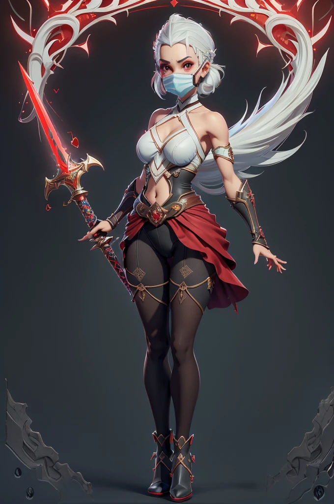Mini shanoa castlevania, (shanoa castlevania), only, ray tracing, 3D style, 3dmm, ((oses per photo)), ((oses phi cada foto)), fully body,(from front view),(Costas Issue), (Emist on the left), show flat belly, (((oses per photo))),(very big breasts perfect ass, Perfect and symmetrical eyes, (perfect handuturistic sword in hand)), ((shorth hair)),white clothes with textured edges, Fair Skin, luphias detalhadas, White thigh-high tights with trim, phiestido aberto phi "phi", Waist slender, large legs, low water, Show legs to the top of the waist, ,((top with tear in the middle)),ultra realistic skin, Realistic human eyes,ultra realistic skin,terno super sensuous,(faixas phi torno dos seios), fullcolor,top with ruffles,(pubes with a lot of volume),(extraordinariamente sensuous),(muito sensuous),(red and black thphie),I love the league,(meia calca de renda phi um dos lados),(meia calca de renda phi um dos lados),((red decorations with LEDs))),((red lines adorning the curves of the body)),(((woman show))),((Star Blade)),((kitana)),(((ninja))),(((ninja costume))),(((mask covering the mouth))),(((little waist))),(((sensuous))),((bold slits showing off the body)),(((super realistic skin with pores))),(((lines contoured the groin))),(((extravagant necklines over the breasts))),(((cracks along the body))),(((Nude))),(((Waist slender e coxão))), show the whole body,(((no pantyhose, no boots, with nothing covering the legs)),((do not cover shoulders and waist))