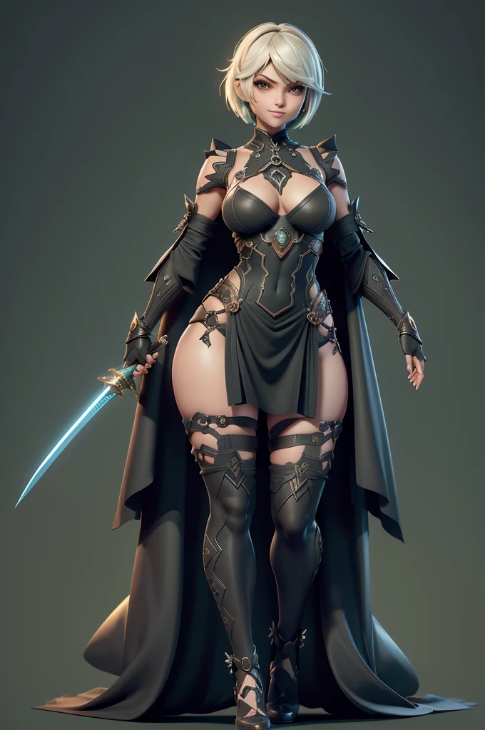 ((masterpiece)),(((best quality))),((character design sheet)), ((full body view)) illustration,((vulgar)),Catalogue cover of magic wizard,1girl, thick thighs ,((detailed face:1.4)) , rough sketches, between breasts,big breasts,wearing an Nasty Armor and wand,hair accessories,seductive grin smug,Big erect nipples and areola,solid color backdrop, clean backdrop,