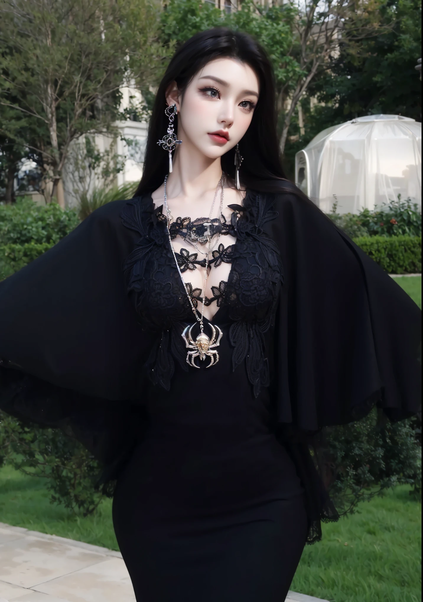 Game Art,CG Animation,Best image quality,Maximum resolution,8K picture quality,(A bust photo),(portrait),(Head close-up),(Rule of Thirds),Unreal Engine 5 rendering works,20 year old girl,((Queen)),The eyes are very detailed,(Large Breasts),Elegance and nobility,Ray Tracing,Game CG,((3D Unreal Engine)),OC rendering reflection mode,4K,Ultra-clear,Translucent lace,Fair and plump figure,Pretty Face,Glossy Gel Coat,身着华贵礼服的Queen,Gorgeous clothing,Luxurious and exquisite jewelry,Colorful makeup,Full figure,Dark red lipstick,精致Gorgeous clothing,Supermodel,Gold Jewelry,Luxurious clothing,Black lace cape
