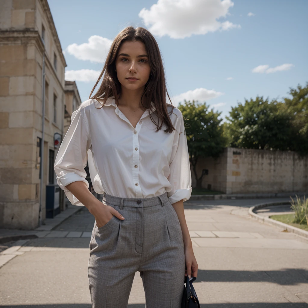 tenue décontractée au sol, jupe à carreaux, (invisible, pas d&#39;humains, Sans tête, sans visage:1.5), jolis gros seins