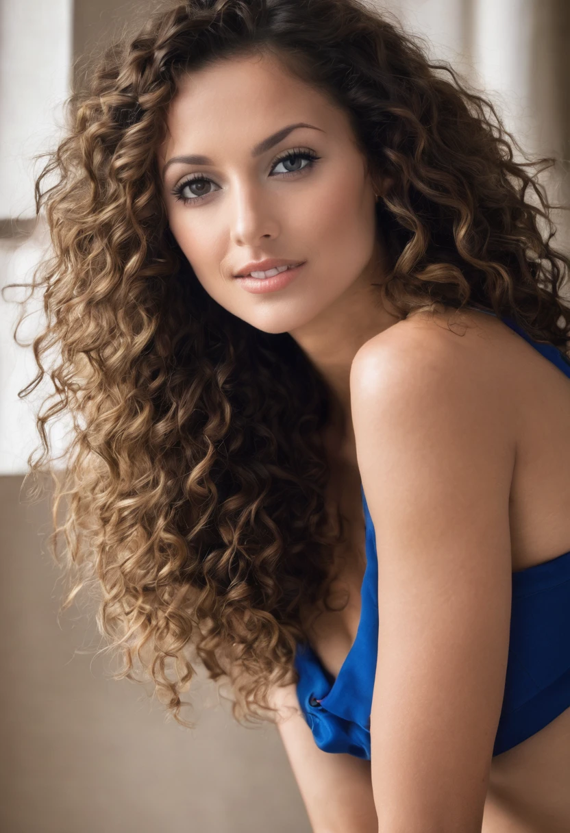 Hot curly brunette