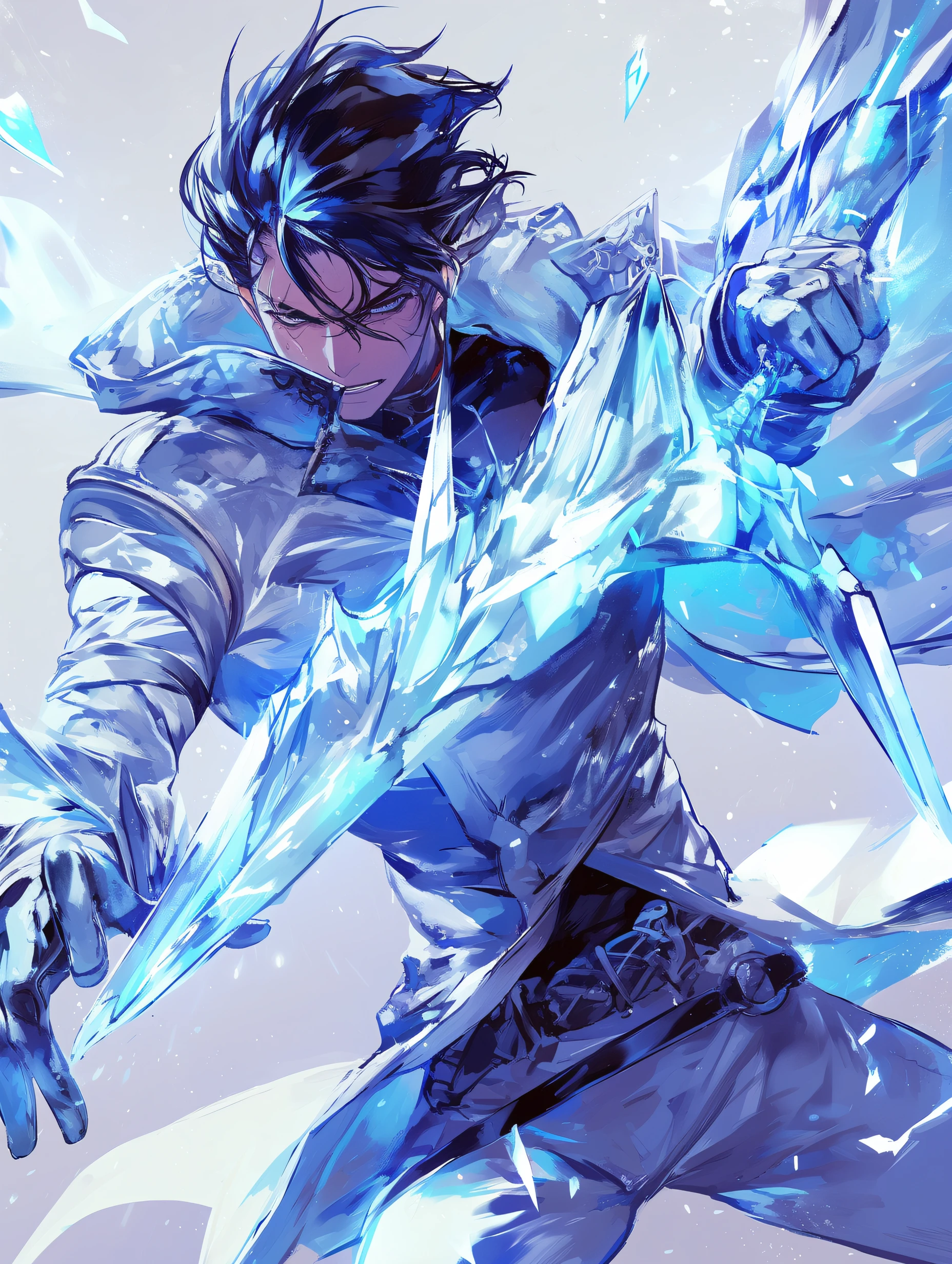 Un mage de glace lançant un sort