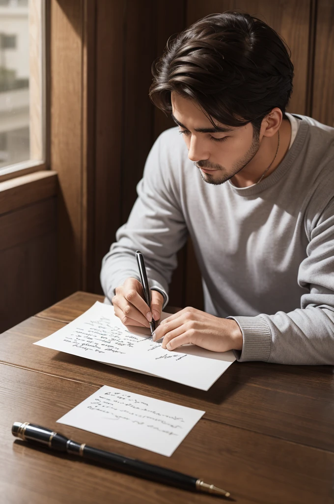 A man writing a letter 