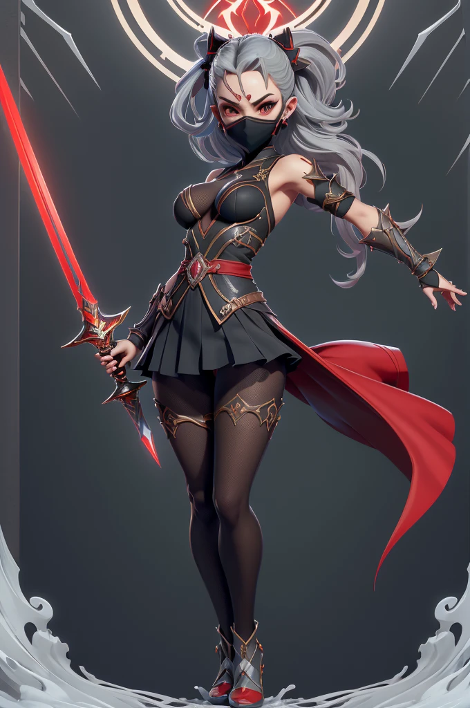 Mini shanoa castlevania, (shanoa castlevania), only, ray tracing, 3D style, 3dmm, ((oses per photo)), ((oses phi cada foto)), fully body,(from front view),(Costas Issue), (Emist on the left), show flat belly, (((oses per photo))),(very big breasts perfect ass, Perfect and symmetrical eyes, (perfect handuturistic sword in hand)), ((shorth hair)),white clothes with textured edges, Fair Skin, luphias detalhadas, White thigh-high tights with trim, phiestido aberto phi "phi", Waist slender, large legs, low water, Show legs to the top of the waist, ,((top with tear in the middle)),ultra realistic skin, Realistic human eyes,ultra realistic skin,terno super sensuous,(faixas phi torno dos seios), fullcolor,top with ruffles,(pubes with a lot of volume),(extraordinariamente sensuous),(muito sensuous),(red and black thphie),I love the league,(meia calca de renda phi um dos lados),(meia calca de renda phi um dos lados),((red decorations with LEDs))),((red lines adorning the curves of the body)),(((woman show))),((Star Blade)),((kitana)),(((ninja))),(((ninja costume))),(((mask covering the mouth))),(((little waist))),(((sensuous))),((bold slits showing off the body)),(((super realistic skin with pores))),(((lines contoured the groin))),(((extravagant necklines over the breasts))),(((cracks along the body))),(((Nude))),(((Waist slender e coxão))), show the whole body,(((no pantyhose, no boots, with nothing covering the legs)),((do not cover shoulders and waist)),((hair grey)),(((extremely sexy)))