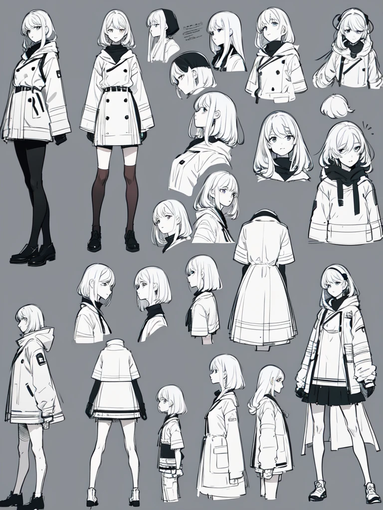 sketch (Character design sheet, same characters, whole body, Three-View, front, ~ ~ ~ side, return),(Very bright:1.1), White Background, [1 Girl:7], (Tilt your head:1.2), ([sketch|watercolor \(Moderate\)]:1.15),Chaotic Abstractな背景, Vector Trace, Gradient Blending, Bright colors, that&#39;wonderful, 非常にdetailed, Complex, (Very low contrast:1.4）,Full bangs, Gradient braided hair, (Light purple hair), (Ink blotches:1.1), (pale:1.2),(Light purple:1.2),(Light green:1.2)　and full body, Artistic elements add depth to the work. The overall atmosphere is creepy and nightmarish..., With a unique artistic touch. This movie is、The dark and crazy world of horror movies depicted in HD., Evoke visual stimuli and aesthetic sense, It will terrify and excite the audience....,watercolor画, （Lightless, Eyes without highlights, Evil Eye, A bad looking person with white eyes, It&#39;s a red eyeliner）,whole body絵, Wearing a maid outfit and （Mature face,tall, Wearing black tights,Green Eyes, The skin is hidden　and maid, The background is a dark and desolate landscape, Horror movie atmosphere. Her figure is extremely beautiful, Emphasizing the dark and crazy elements. Skillfully expressing the effects of light and shadow, detailed, The face and expression of the black costume are also carefully drawn...,sketch (Character design sheet, same characters, whole body, Three-View, front, ~ ~ ~ side, return) and 1 female, Nervous,Cowboy Shot,,(Very bright:1.1), White Background, [1 Girl:7], (Tilt your head:1.2), ([sketch|watercolor \(Moderate\)]:1.15),Chaotic Abstract