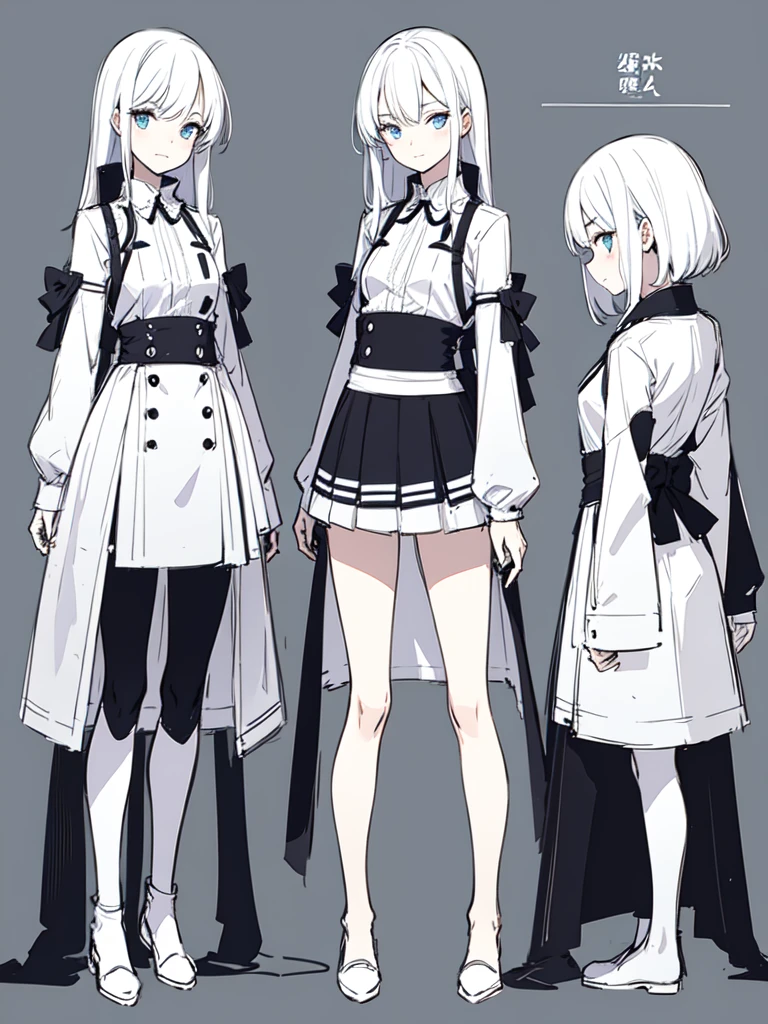 sketch (Character design sheet, same characters, whole body, Three-View, front, ~ ~ ~ side, return),(Very bright:1.1), White Background, [1 Girl:7], (Tilt your head:1.2), ([sketch|watercolor \(Moderate\)]:1.15),Chaotic Abstractな背景, Vector Trace, Gradient Blending, Bright colors, that&#39;wonderful, 非常にdetailed, Complex, (Very low contrast:1.4）,Full bangs, Gradient braided hair, (Light purple hair), (Ink blotches:1.1), (pale:1.2),(Light purple:1.2),(Light green:1.2)　and full body, Artistic elements add depth to the work. The overall atmosphere is creepy and nightmarish..., With a unique artistic touch. This movie is、The dark and crazy world of horror movies depicted in HD., Evoke visual stimuli and aesthetic sense, It will terrify and excite the audience....,watercolor画, （Lightless, Eyes without highlights, Evil Eye, A bad looking person with white eyes, It&#39;s a red eyeliner）,whole body絵, Wearing a maid outfit and （Mature face,tall, Wearing black tights,Green Eyes, The skin is hidden　and maid, The background is a dark and desolate landscape, Horror movie atmosphere. Her figure is extremely beautiful, Emphasizing the dark and crazy elements. Skillfully expressing the effects of light and shadow, detailed, The face and expression of the black costume are also carefully drawn...,sketch (Character design sheet, same characters, whole body, Three-View, front, ~ ~ ~ side, return) and 1 female, Nervous,Cowboy Shot,,(Very bright:1.1), White Background, [1 Girl:7], (Tilt your head:1.2), ([sketch|watercolor \(Moderate\)]:1.15),Chaotic Abstract