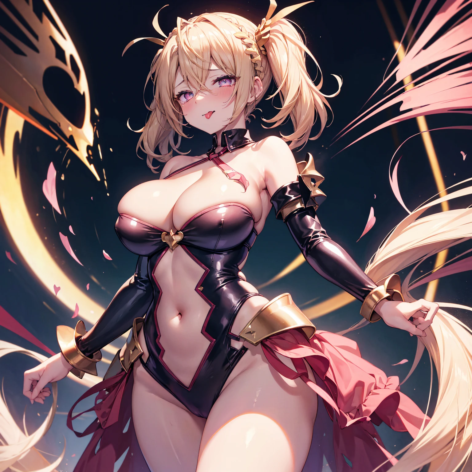 (masterpiece),(Highest quality),(Super detailed),(Best illustrations),(Best Shadow),(Absurd),(Detailed Background),(so beautiful)Bradamante, 16K, 8K, 4K,(Best Shadow), (so beautiful), One person, alone, , , , (detailed beautiful eyes), Big Breasts, Blonde, heart-shaped pupils, Oculogyric crisis, curvy, , Perfect figure, BDSM, latex, Arched back, bunny suit, , orgasm, afterglow, erotic smile, , , Open your mouth languidly, , Sexy posture, , , cross-eyed, rolling eyes, , water eyes, tears, , tongue out, , Breast fetish, Cleavage, saliva trail, , shiny skin, , Thigh fetish, , , torogao, ahegao, BREAK, , Dramatic lighting, , Psychedelic Background, night, pink neon, , Torrent of Light, mysterious, spoken heart,, , ,