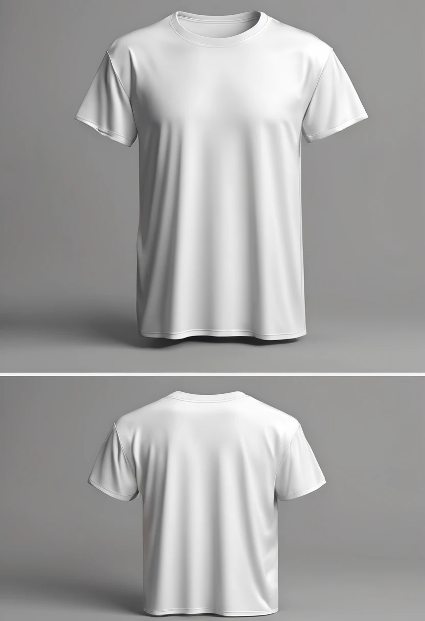 3D mockup of oversized t-shirt front and back no graphics