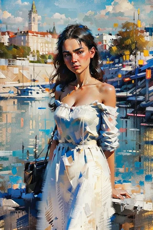 Masterpiece cinematic photo, photograph cinematic photo a Doos dronk, club in trap, homeleesultra detailed, ultra sharp, ((best quality, симметрия)), ((masterpiece)), Stands on the embankment of Moscow.  cityscape background, photograph, film, bokeh, professional, 16k , oil painting, 
