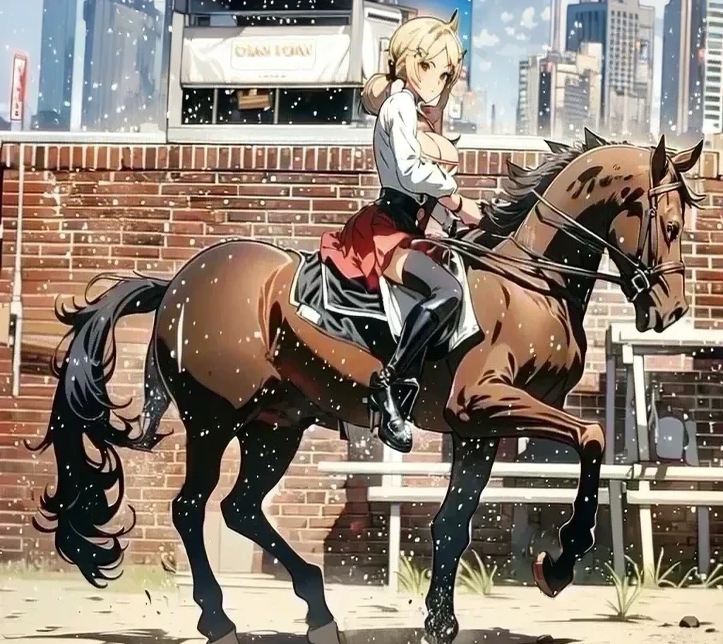 ((best quality)), ((anime masterpiece)), (high detailed), 8k, cinematic lighting, horse