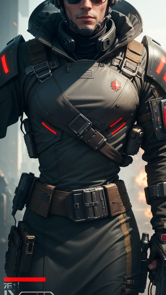 A closeup of a person with a gun and a helmet, science fiction soldier, futuristic soldier, cyberpunk soldier, phone wallpaper 4k, Wojtek FUS, kane of command & conquer, Cyberpunk Imperial Militar, Paragraph, dressed in sci-fi military armor, Helghast, dressed in tactical armor, epic scifi character art.
