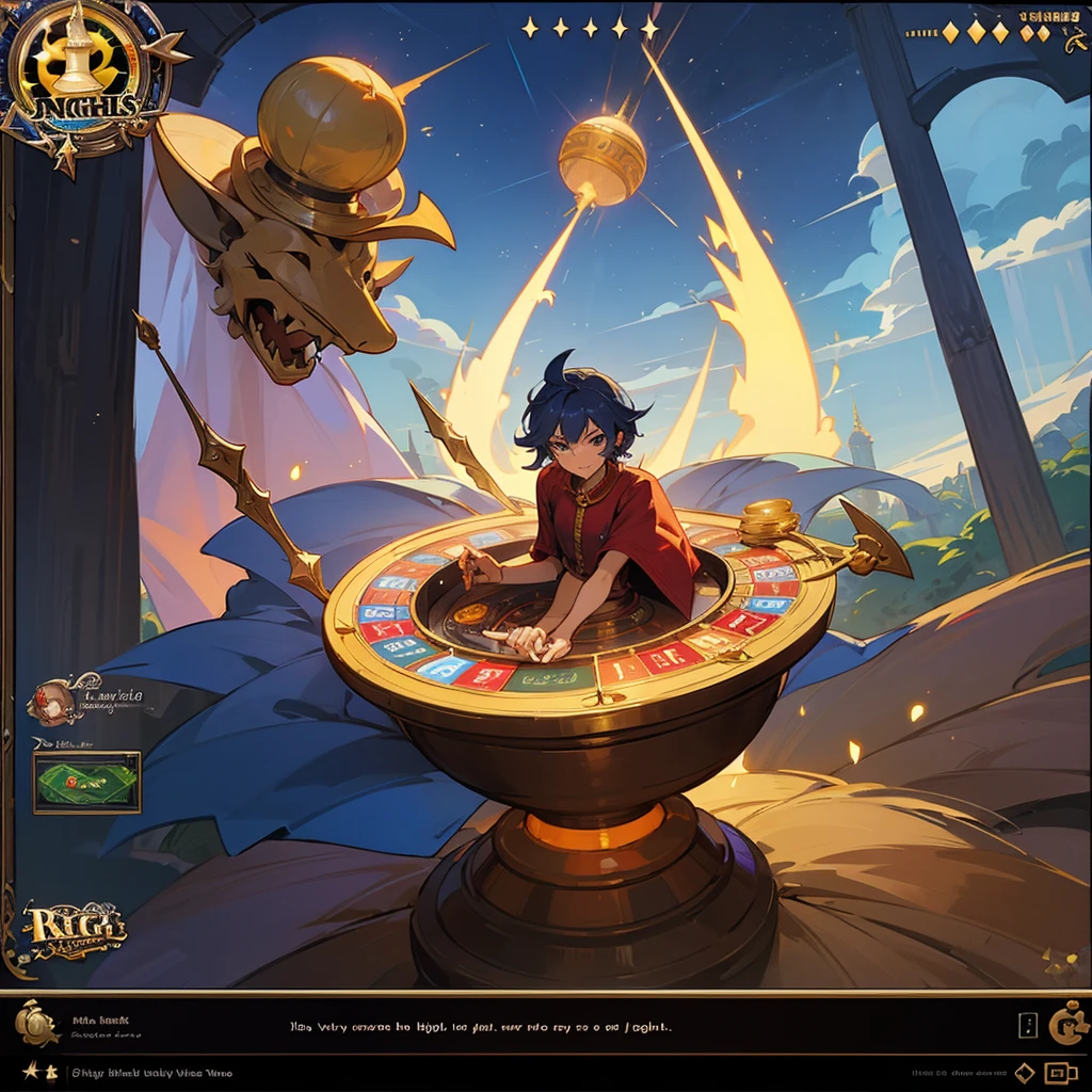 create a slot machine online casino interface in the Arabian Nights style