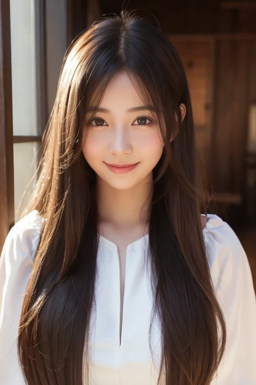 Highest quality, masterpiece, Ultra-high resolution, (Realistic:1.4), RAW Photos, One girl, White Dress, Off the shoulder, Flower Field, Glowing Skin, A light smile,Large Breasts