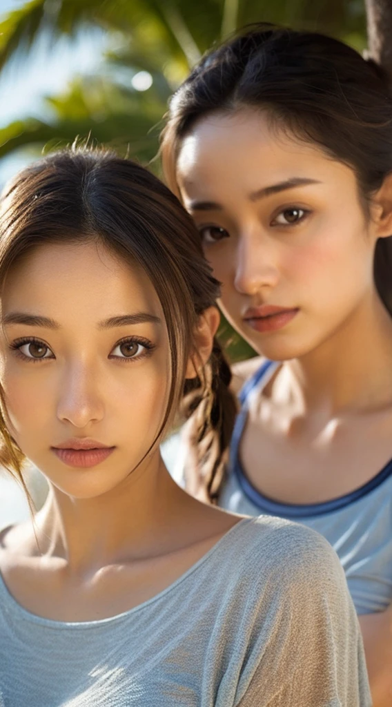dress、(Photorealistic:1.4)、(hyper Realistic:1.4)、(Realistic:1.3)、(Smooth lighting:1.05)、(映画の照明Improvement of quality:0.9)、32k、One Girl、20-year-old girl、Realistic lighting、Backlight、Facial Light、Ray-tracing、(Bright light:1.2)、(Improvement of quality:1.4)、(Highest quality real texture skins:1.4)、Finely grained、Detailed painted face、Quality Eyes、(tired, Sleepy and satisfied:0.0)、 Face close-up、T-Shirts、(Enhance the mood of your body line:1.1)、(Enhances the beauty of skin texture:1.1)、((Aya Ueto))、Beach、Swimwear、
