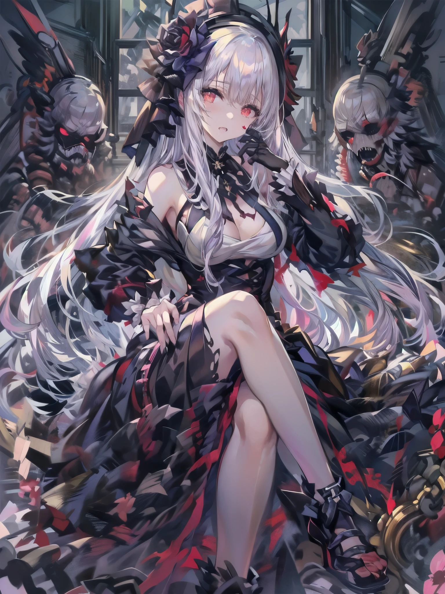 死んだ腐ったBloodに飢えた邪悪なzombie, Girl Venom, 黒い共to be bornto be born物が付着している, Bloodまみれの, Evil look, Psychopathic, Torn clothes, Torn Costume, sexy, reveal, Combat Stance, Very detailed, Vibrant appearance, Creative Action, Very detailed, Imaginative, Sensual, Voluntary, all breasts, sexy, reveal, Highest quality, skinの質感, Intricate details, (Highest quality, masterpiece, 超High resolution), (8k wallpaper, High resolution, High resolution, to be born), (credibility: 1.4), (whole bodyショット), One Girl, ((Anime Girls)),,(Bloodしぶき:1.6), ((Fantasy Witch Costume)), ((Flowing white hair)), ,(Bloodしぶき:1.6),Female curves, Large Breasts, Thick thighs, sexyな平らなお腹, 完璧なhand, 完璧なアニメのface, ((dark ta dress)), Are standing, ((邪悪な笑face)), ,(Bloodしぶき:1.6),Victorian cities, gaslight, Steam circulates, Moonlight Illumination, night間照明, A sky filled with stars and galaxies,disaster々new devil horns,,(Bloodしぶき:1.6),アニメzombie魔女デザイン, ねじれた笑face、Bloodまみれの、頭からの出Blood、Bloodしぶき、,(Bloodしぶき:1.6),Crossbones, skull, Streetwear Design, protector, Horror Style, Full Design, Huge breasts, Very detailed, Realistic, Dark fantasy, Gloomy atmosphere, Intricate details, Crazy Smile, 狂ったeye, A cute and stylish hair band,(masterpiece:1.2, Highest quality), Scary atmosphere、Distorted facial expressions、Horror Art、Bloodの雨、Bloodを流す、Bloodしぶき,(Bloodしぶき:1.6),悪魔のeye、redいeye、scar、火scar、whole body、Torn hair of a woman dressed in slave clothing、（Long Hair）、（eyeにかかる長さの前髪）、Black Hair、（（（eyeの下のクマ）））、青白いskin、Feeling unwell、Pathological、邪悪な笑face、狂ったeye、（Grin）Dramatic makeup，Create mixed media art、,Horror 1 Girl, Open_mouth, , red_eye, Blood, Tilt_red_skin, Injury, Blood_In addition_face, Bandaged_arm, Blood_In addition_zombie, Blood_In addition_hand　, Open your eyelids wide, The trend is all, mouthを大きくOpen, mouthを開けてteethをむき出しにする,獣のような鋭いteeth, Wide lips, 非常に広いmouth, Vermilion cheeks, blonde, ,(Bloodしぶき:1.6),Princess Cut, Ribbon hair ornament, brooch, Otaku Room, Well-built body, Nice body, Ample breasts, Thick body,eyeを大きく開いて、Scary atmosphere、Distorted facial expressions、ねじれた笑face、Bloodまみれの、頭からの出Blood、Bloodしぶき、whole body、,(Bloodしぶき:1.6),Long Hair、Long bangs、Well-built,Broad shoulders,I focus,(face),Messy Hair,いeye,(光るeye),red信号,笑face,big 笑face,teeth,psycho 笑face,gesugao,Dark city background,darkness,night,(close),良いeye, 良いteeth,サディスティックな笑face,,all,光沢のあるskin,詳細なface,Beautiful body,　mouthからの白い息　Luxurious lace long gloves