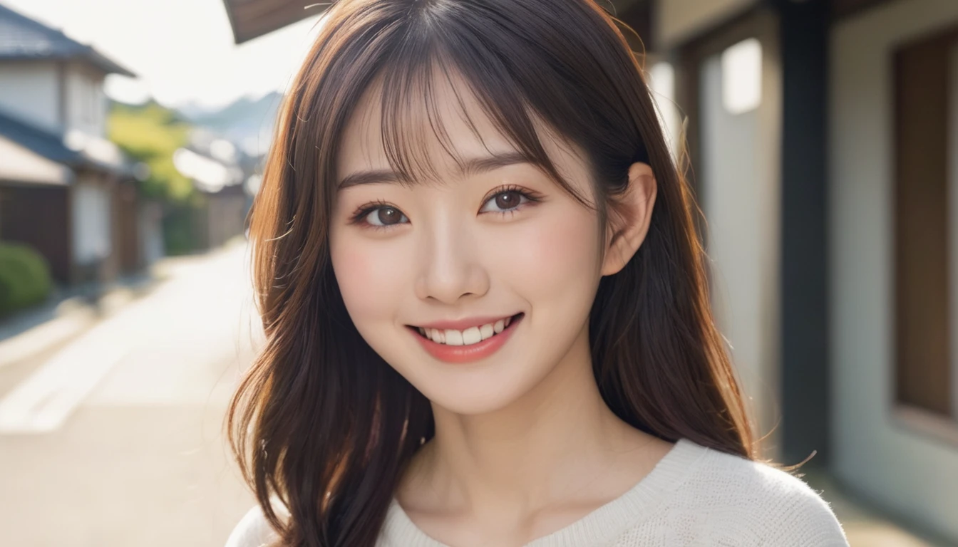 (best quality, masterpiece, ultra detailed, ultra high res, photorealistic, raw photo, absolutely resolution), smile, Japanese, 20 year old woman, out door