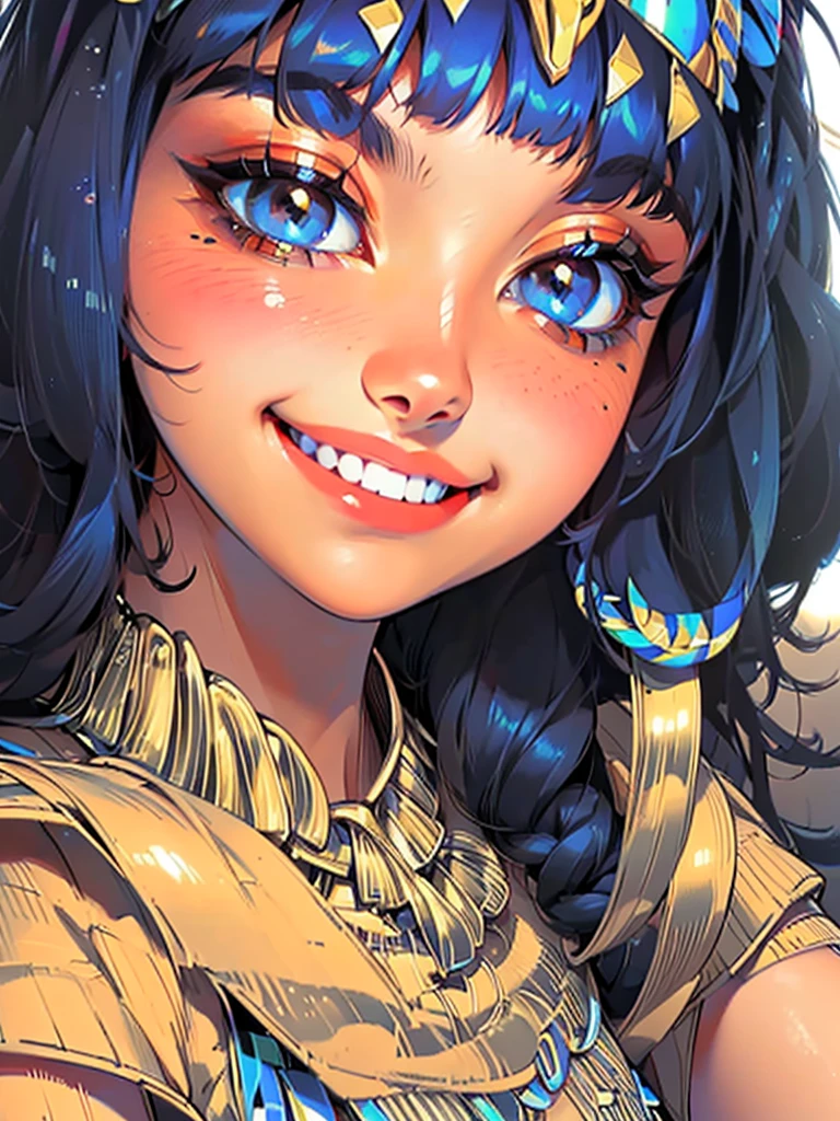 (UHD, retina, masterpiece, ccurate, anatomically correct, textured skin, super detail, high details, high quality, best quality, highres, 1080P, HD, 4K, 8k, 16k), (beautiful detailed eyes, beautiful detailed lips, extremely detailed eyes and face), studio lighting, physically-based rendering, vivid colors, (big tits, super big , super extra big , glamorous body), (thief:1.5), (portrait, blonde hair, shiny hair, shiny skin), (dusk sky, bokeh), (tilt your head to the side:1.5), eye reflection, (blush, smile, tanned skin, cleopatra:1.5),