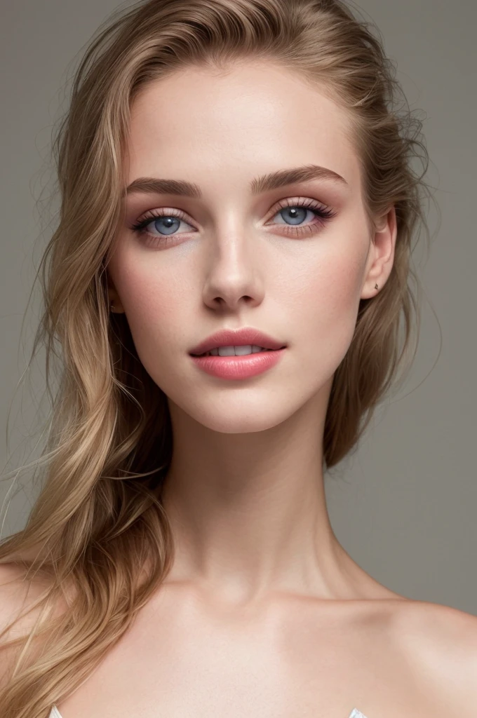 Fashion model, 25 years old, [[[[close]]]], [[[[chest]]]], [[[[head]]]], [[[[shoulder]]]], Perfect Eyes, Perfect Iris, Perfect Lips, Perfect Teeth, Perfect Skin, Soft Front Light, shine, High resolution, (Calm colors:1.2)