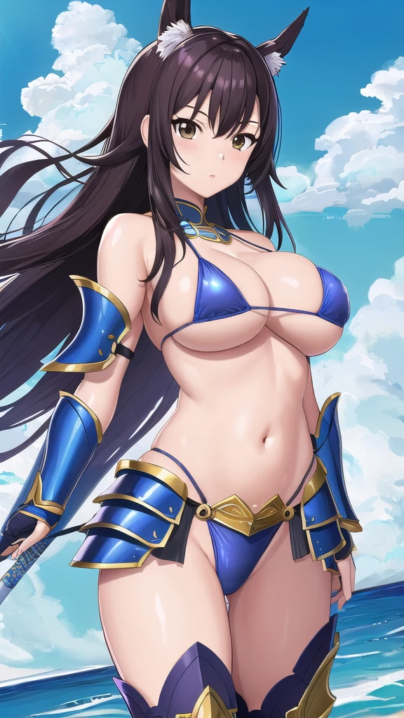 Art inspired by Masamune Shirow,  Armor Girl, Bikini Armor, Bikini Armor, Bikini Armor female knight, Bikini Armor, tits, Knight Girl, tits、topless, White thighs,Vertical belly button、Skin radiance