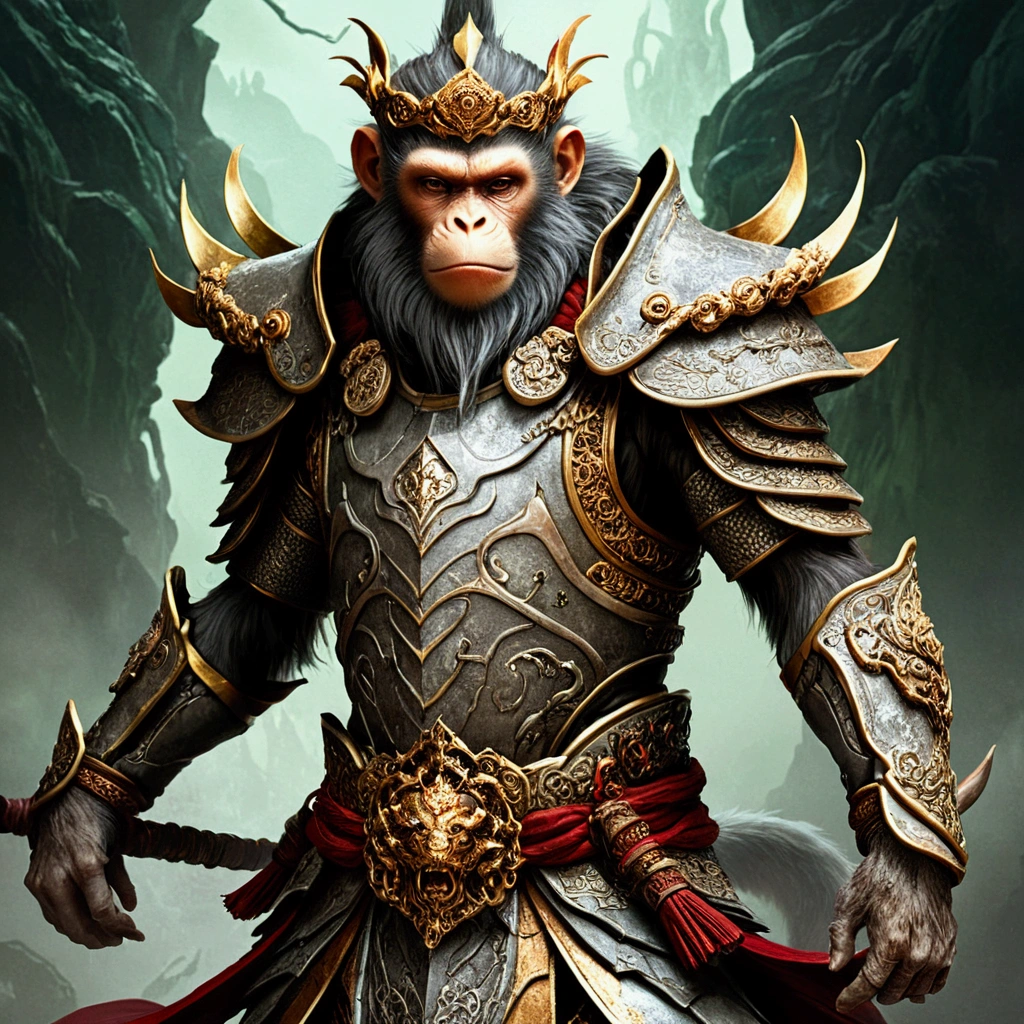 monkey king,tattered armor, Their veins are gray and rotten, By the call of Cthulhu.