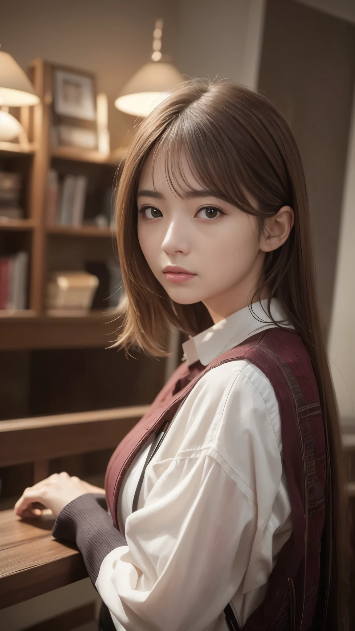 masterpiece, wonderful, high quality、high resolution、High resolution、超A high resolution、realism、Real Stick、Photorealistic、Raw photo、, ((woman)), Indifference, Seriousness, bangs, (assassin), White clothes、Degrees of Freedom:1.8、Accurate anatomyの指、Realistic textured face and skin、Accurate anatomy:1.3、