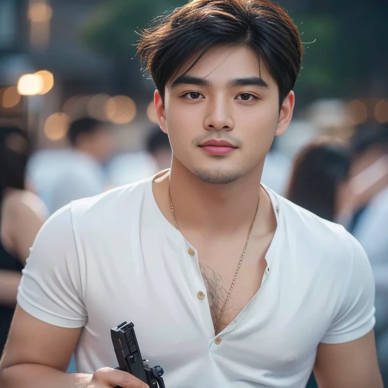 Araaf man wears a Southeast Asian man with a round face.,Posing for pictures, Portrait, male actor, handsome man,short black hair asian man, beautiful haraam man,stereoscopic 8k,45 high quality colored lights,000,000,000 pixels, photo, post-trade photo, animation, Portraitที่สวยงามสมจริง. Posing for pictures, Headshot profile picture, inspiration inspirationจากนิโคลัส มาร์ซิกาโน, Profile picture, Portrait, Headshot, inspiration, Headshotgraph,