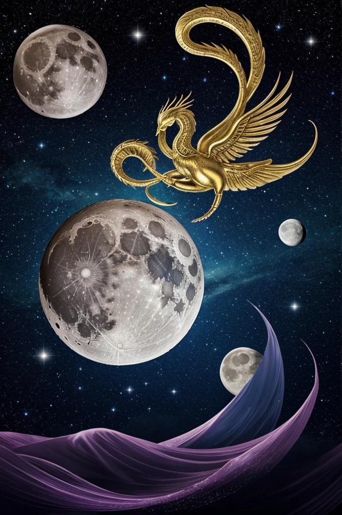 Design of your tattoo:

1. **General structure**:
   - The design is in **vertical** to align with the phases of the moon.

2. **Moon phases**:
   - In the central part, in a vertical line, Place the different phases of the moon from new to full and vice versa.

3. **Zodiac signs**:
   - **Aquarium**: at the top next to the new moon, puedes incorporar una representación del símbolo de Aquarium (water waves) in the new moon phase.
   - **Gemini**: in the middle of design, near the waxing and waning moons, coloca el símbolo de Gemini (The Twins). 
   - **Scorpio**: on the bottom, next to the full moon, añade el símbolo de Scorpio (the M with a scorpion tail).

4. **lotto flower**:
   - At the base of the design, you could add a beautiful lotus flower in full bloom, serving as a harmonious and spiritual foundation for the entire tattoo.

5. **Phoenix**:
   - The phoenix may be rising from behind the lotus flower, spreading its wings around the phases of the moon. This detail can be integrated into the background of the entire design or blend with the phases of the moon.

6. **Additional details**:
   - You can add star details and cosmic patterns around the moon phases to give it a more celestial touch and add a mystical aura.

This design combines astrological elements, mythological and natural in a fluid and harmonious composition 
