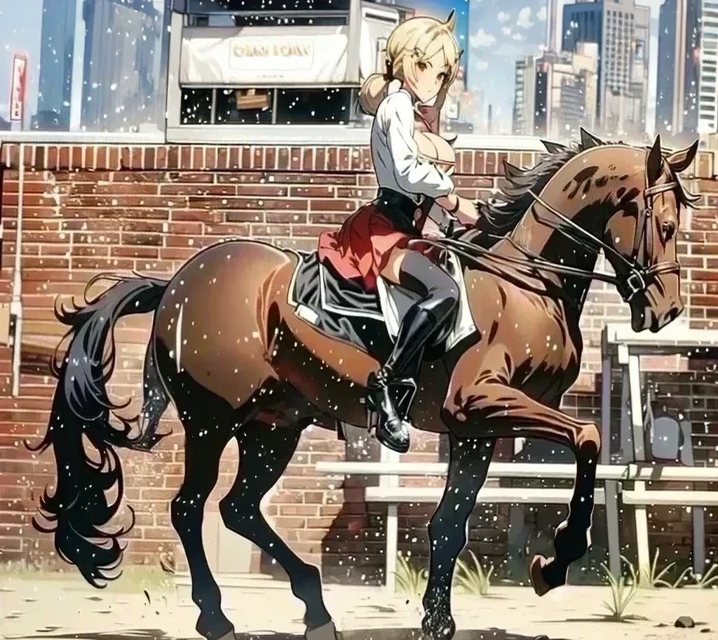 ((best quality)), ((anime masterpiece)), (high detailed), 8k, cinematic lighting, horse