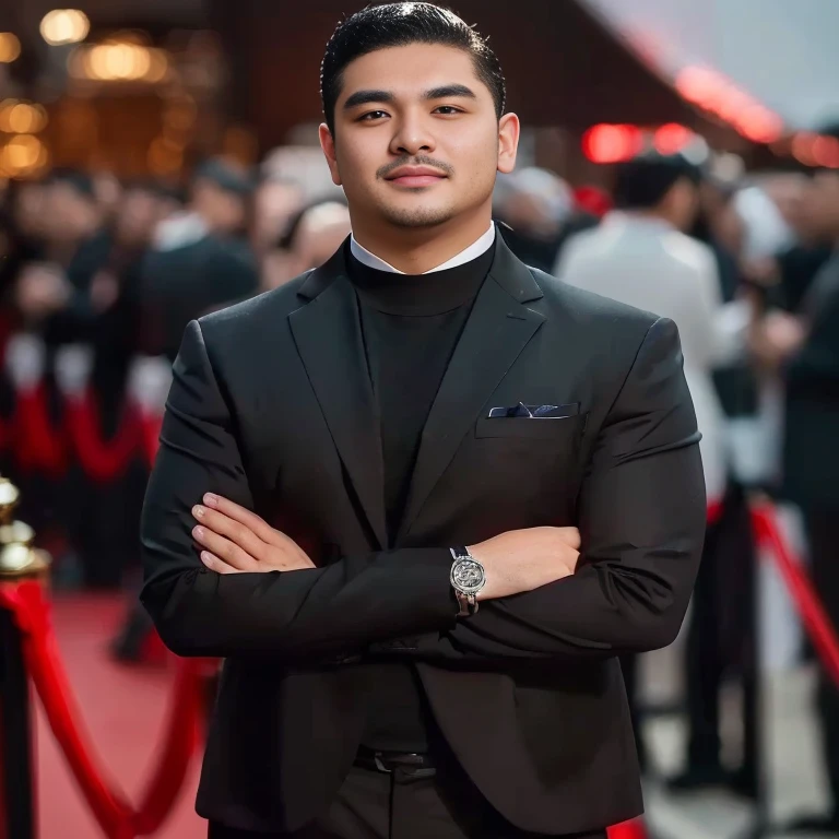 Araaf man wears a Southeast Asian man with a round face.,Posing for pictures, Portrait, male actor, handsome man,short black hair asian man, beautiful haraam man,stereoscopic 8k,45 high quality colored lights,000,000,000 pixels, photo, post-trade photo, animation, Portraitที่สวยงามสมจริง. Posing for pictures, Headshot profile picture, inspiration inspirationจากนิโคลัส มาร์ซิกาโน, Profile picture, Portrait, Headshot, inspiration, Headshotgraph,