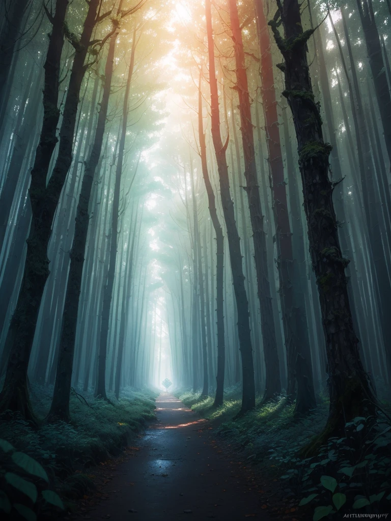 masterpiece, best quality, high quality,extremely detailed CG unity 8k wallpaper, An enchanting and dreamy scene of a fantasy forest, with towering trees, glowing mushrooms, and hidden fairy glens, creating a sense of mystique and enchantment, artstation, digital illustration, intricate, trending, pastel colors, oil paiting, award winning photography, Bokeh, Depth of Field, HDR, bloom, Chromatic Aberration ,Photorealistic,extremely detailed, trending on artstation, trending on CGsociety, Intricate, High Detail, dramatic, art by midjourney