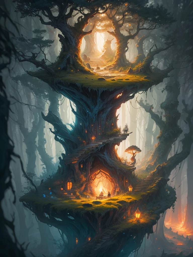 masterpiece, best quality, high quality,extremely detailed CG unity 8k wallpaper, An enchanting and dreamy scene of a fantasy forest, with towering trees, glowing mushrooms, and hidden fairy glens, creating a sense of mystique and enchantment, artstation, digital illustration, intricate, trending, pastel colors, oil paiting, award winning photography, Bokeh, Depth of Field, HDR, bloom, Chromatic Aberration ,Photorealistic,extremely detailed, trending on artstation, trending on CGsociety, Intricate, High Detail, dramatic, art by midjourney