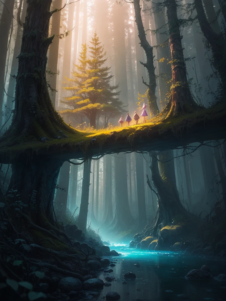 masterpiece, best quality, high quality,extremely detailed CG unity 8k wallpaper, An enchanting and dreamy scene of a fantasy forest, with towering trees, glowing mushrooms, and hidden fairy glens, creating a sense of mystique and enchantment, artstation, digital illustration, intricate, trending, pastel colors, oil paiting, award winning photography, Bokeh, Depth of Field, HDR, bloom, Chromatic Aberration ,Photorealistic,extremely detailed, trending on artstation, trending on CGsociety, Intricate, High Detail, dramatic, art by midjourney