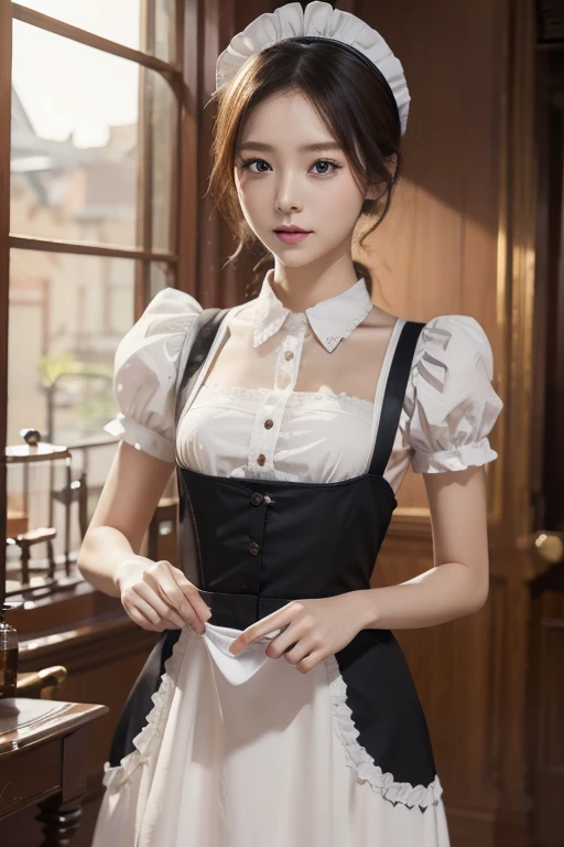 Highest quality、masterpiece、High sensitivity、High resolution、Detailed Description、Slender women、Maid clotheaid Cafe、