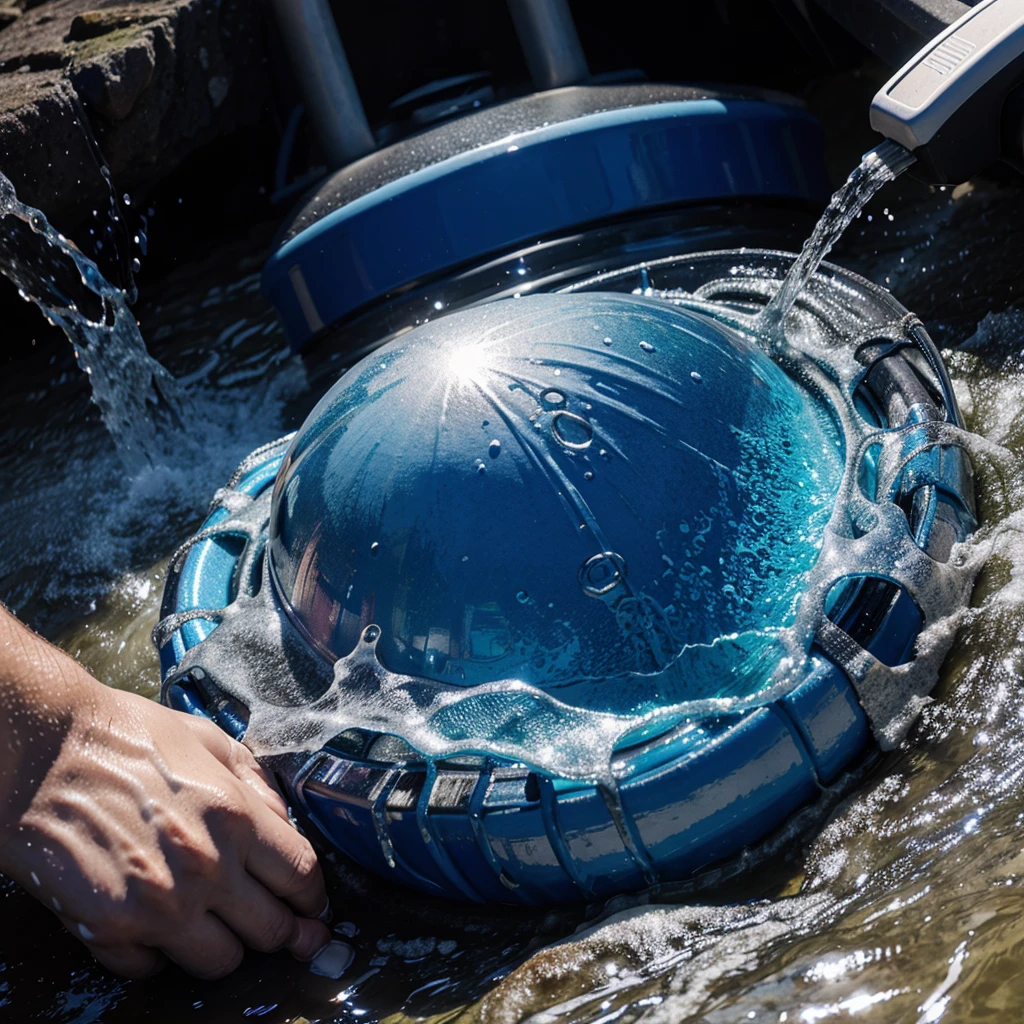Hd 8k blue bubles and water landscape carwash colors design
